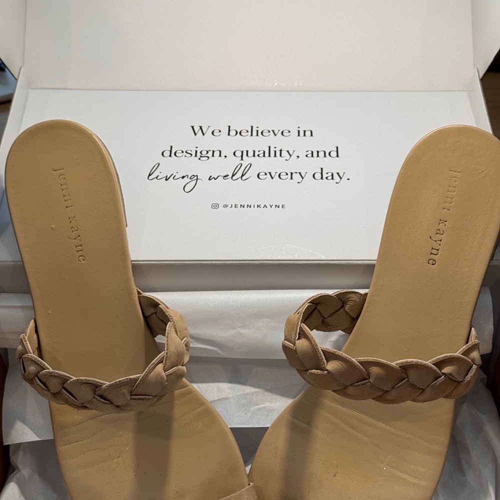 Jenni Kayne Braided Leather Strap Sandals Tan Women 41 10 EUC - Picture 5 of 14